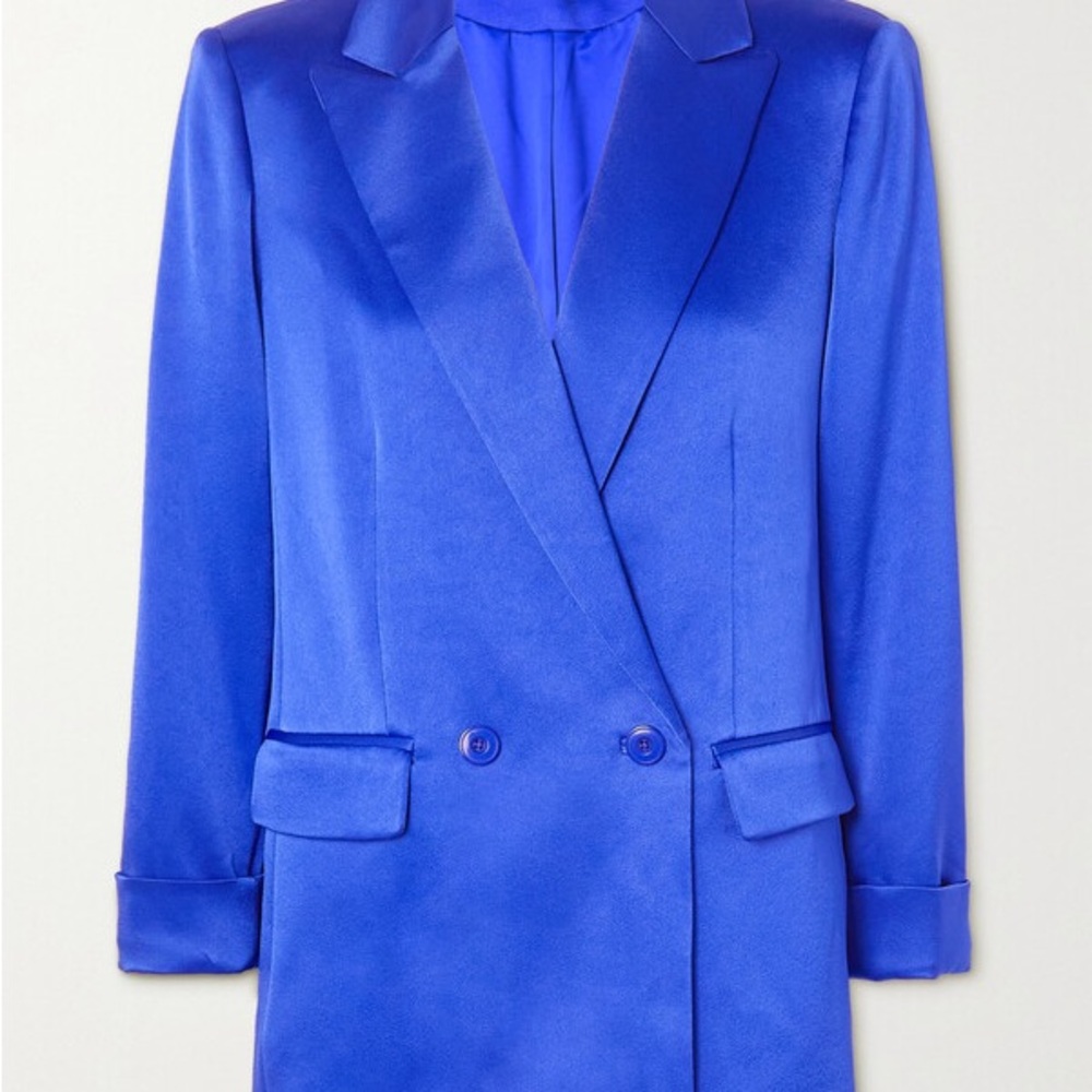 Alice + Olivia Justin Double-breasted Satin Blazer